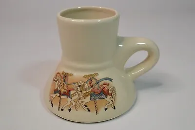 Carousel  Travel Mug Ceramic No Spill Wide Bottom Cup Vintage Collectors Retro • $14.95