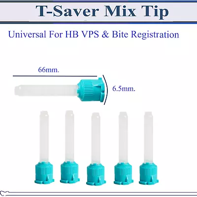 Dental Teal T-Saver Mix Tip  6.5mm. VPS Impression HP MIxing Tips Teal T-Short  • $12.50