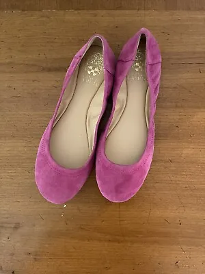 Vince Camuto Size 7 M Fuchsia Stretch Leather Loafers Women's Shoe Flats ELLEN • $31