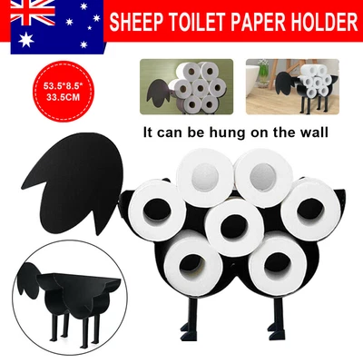 Sheep Toilet Paper Roll Holder Stand Tissue Storage Bath Organizer Metal Basket • $16.85