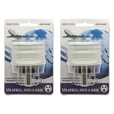 $29 • Buy 2x Osa Brands Travel Adaptor Plug AU/NZ To South Africa/India/Sri Lanka LRG Pin