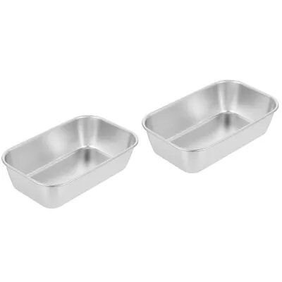  2 Pack Rectangular Baking Dish Stainless Steel Madeleine Tins Tart Rings • £12.99