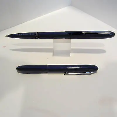  Set Of 2 Blue Bullet Capped Ballpoint Pen-great Pocket Pen • $9.99