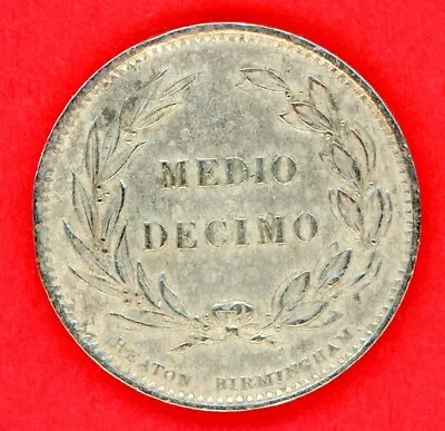 Ecuador  1/2  Decimo 1886  Km # 49  Vf. • $42.75