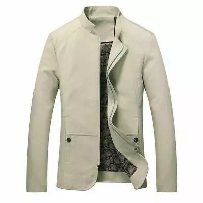 Fashion Mens Long Sleeve Stand Collar Slim Fit Jacket Coat Casual Dress Outwear  • $40.04