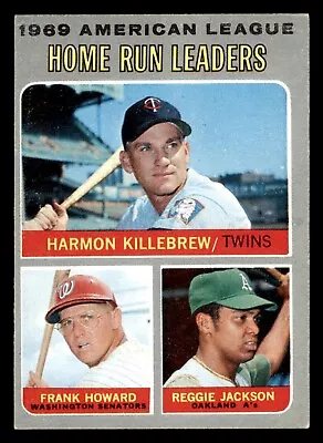 1970 Topps Baseball #66 A.L. HR Leaders Killebrew Jackson EX *d2 • $10