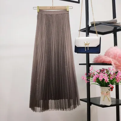 £26.79 • Buy Women Ruffle High Waist Mesh Tutu Maxi Skirt Sheer Net Tulle Pleated Long Dress