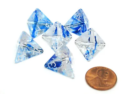 Nebula 18mm 4 Sided D4 Chessex Dice 6 Pieces - Dark Blue With White • $6.79