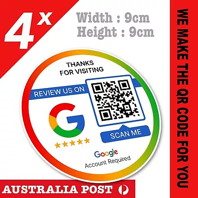 Social Media Contactless Google 'Review Us' Adhesive Sticker QR Code Stickers • $12