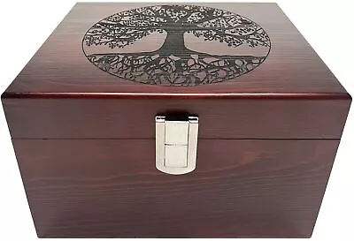 Tree Of Life Large Wooden Decorative Box - Wooden Keepsake Boxes For Home • $49.95