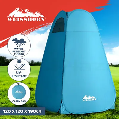 Weisshorn Pop-up Shower Tent Camping Outdoor Toilet Privacy Change Room Blue • $35.95