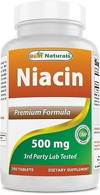 Best Naturals Niacin 500mg 250 Tablets With Flushing - Also Called Vitamin B3 • $9.99