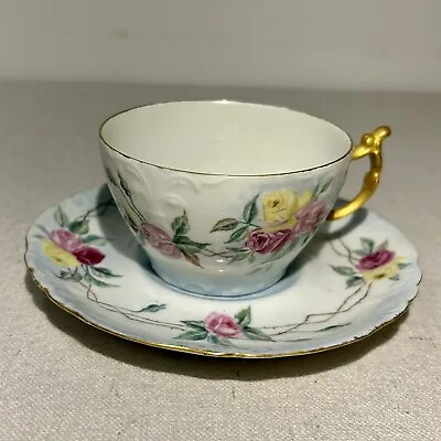 Vintage JPL Jean Pouyat Limoges France Porcelain Demitasse Tea Cup & Saucer • $32.95