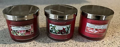 Slatkin & Company Candle (3)NEW 4oz- Winter Candy Apple Spice Frosted Cranberry • $36