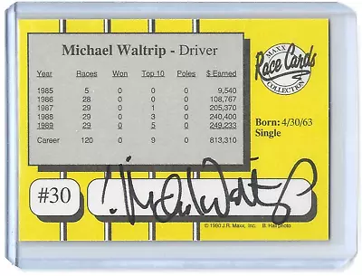 Michael Waltrip 1990 Maxx #30 Country Time Autographed NASCAR Card 1A • $4.99