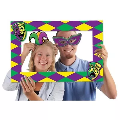 Mardi Gras Photo Fun Frame W/Props 15.5  X 23  Paper Mardi Gras Party Supplies • $4.89