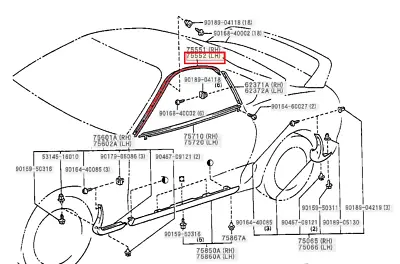 Genuine Toyota 93-98 JZA80 Supra Left Front Roof Drip Side Finish Moulding • $290