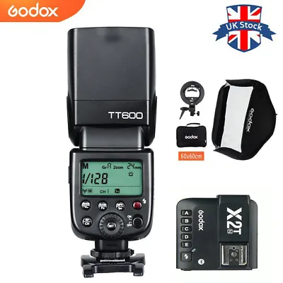 UK Godox TT600 2.4G Wireless Camera Flash+X2T-N For Nikon+S-Type Bracket Softbox • £105