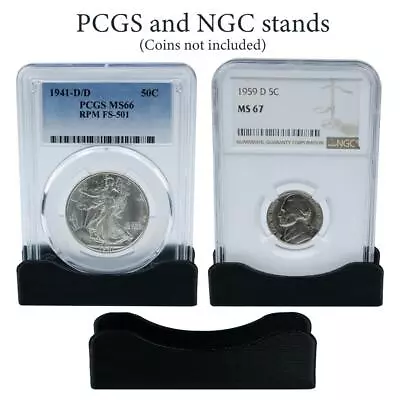 (5) Coin Slab Holders Display Stand PCGS NGC ICG Plastic Easel Storage Collector • $6.26