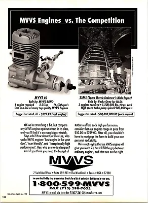 MVVS 61 RC Engine Vintage Print Ad Wall Art Decor • $17.99