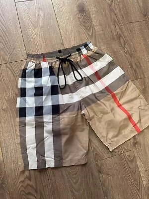 Burberry Nylon Swim Shorts Mens Check Size Medium • $230