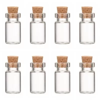 £3.79 • Buy 10x Tiny 1.5 Ml Glass Bottles Cork Stopper Vials Mini Spell Jar Bottle Pendant