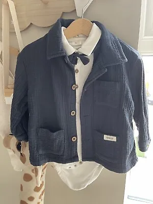 £19.99 • Buy Newbie Baby Boy Navy Blazer Jacket And White Top Set Size 12-18 Months