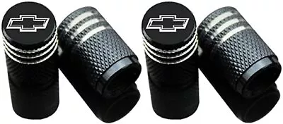 4 Chevy Chevrolet Tire Valve Stem Caps For Car Truck Universal Fitting (Black) • $7.55