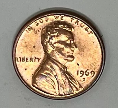 1969 D Lincoln Cent No “FG”  Raised Roof VF • $10.79