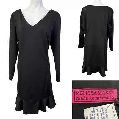 Melissa Masse Made To Measure Dress Plus Size 3x Black Long Sleeve Stretchy • $19.78