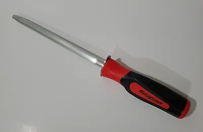 Snap On Tools KNIFE SHARPENER ROD Instinct Handle Inspired RED 13  Long NEW !!!! • $39.95