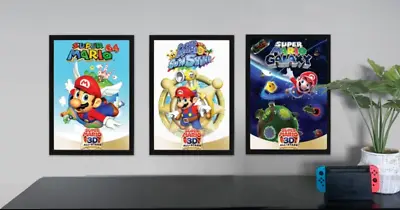 Super Mario 3D All Stars 3 Posters My Nintendo Rewards Mario 64 Sunshine Galaxy • $25.99