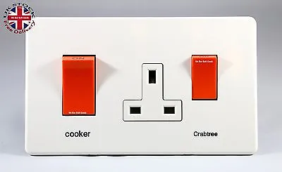 £9.99 • Buy 45amp Cooker Switch Socket CRABTREE PLATINUM RANGE