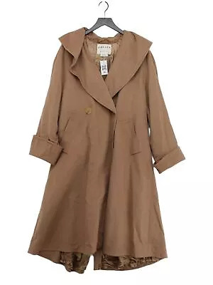 Jaeger Women's Coat UK 12 Tan Wool With Linen Overcoat • £67.40