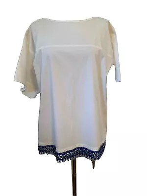 J CREW Collection SZ.6 BEADED WHITE TOP NWT SAMPLE ONE-OF A KIND $299 • $99