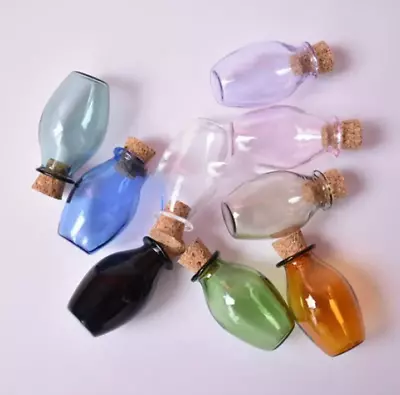 1pcs Mini Glass Color Bottles Cute Bottles With Cork Little Bottles Gift Vials • $5