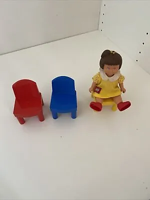 Lego Vintage Duplo Explore  Marie Used Doll 3 Chairs Rare 2001 • $35