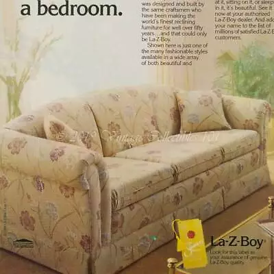 1985 La-Z-Boy Signature Sleep Sofa Home Furniture Photo Art Decor Vintage Ad • $9.99