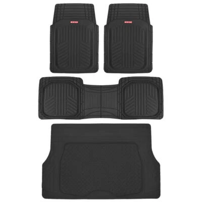 $69.95 • Buy Motor Trend Ultra Deep Dish Rubber Car Floor Mats & Cargo Trunk Liner - Black