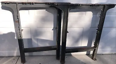 RARE (PAIR) Industrial Cast Iron Table Legs Machine Age 31-1/4” Tall Machine • $550