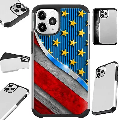 Fusion Case For IPhone 12/Mini/Pro Max Phone Cover US METALLIC FLAG • $13.50