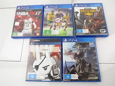 5 X PS4 Games 16 NBA2K17 Monster Hunter  Second Son Destany • $21.99