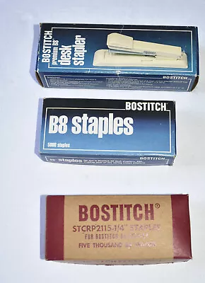 Bostich Premium B8 Desk Stapler Model B8CLJ & 2 Boxes 5000 Each Staples 1/4 ~NEW • $29