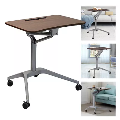 Mobile Office Laptop Desk Adjustable Rolling Table Cart Computer Mobile Stand US • $111.15