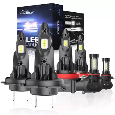 H7 H11 9006 LED Headlight Bulbs Kit Hi-Lo Beam Fog Light Xenon White 6500K 6X • $69.99