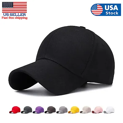 Cotton Baseball Cap Ball Dad Hat Plain Solid Washed Men Women Adjustable VC • $5.99