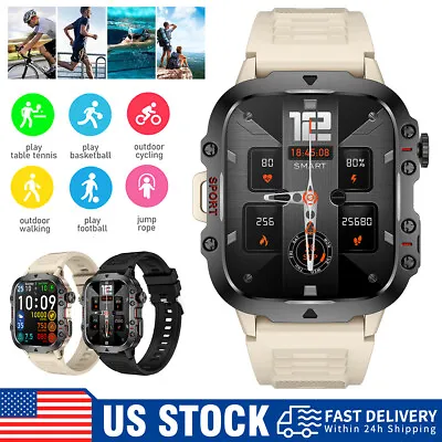 Smart Watch Military Tactical Men's Sport Heart Rate Fitness Tracker Wristwatch • $26.79
