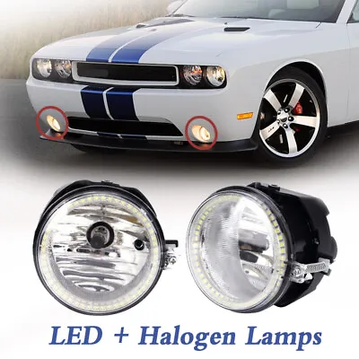 Pair Front Fog Lights Refit W/Bulbs + LED Halo Fit 2011-2014 Dodge Challenger • $36.99