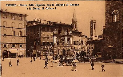 CPA AK FIRENZE Piazza Della Signoria With The Fountain Of Neptune ITALY (492134) • $6.38