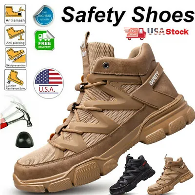 Mens Work Boots Steel Toe Cap Safety Shoes Indestructible Sneakers Bulletproof • $45.07